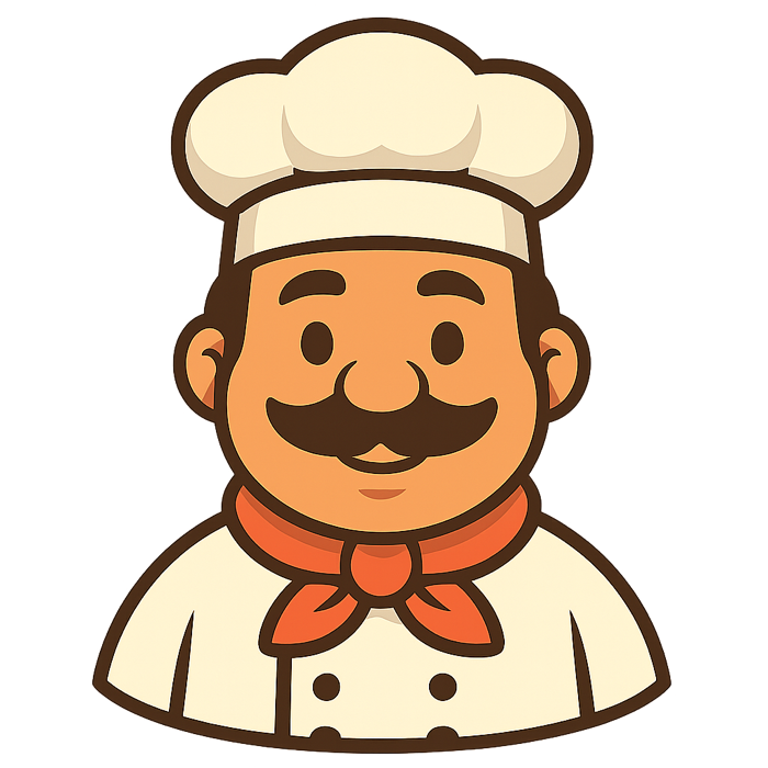 Gusto, a friendly cartoon chef